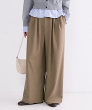 美脚ストレッチ イージータックワイドパンツ【洗濯機OK】