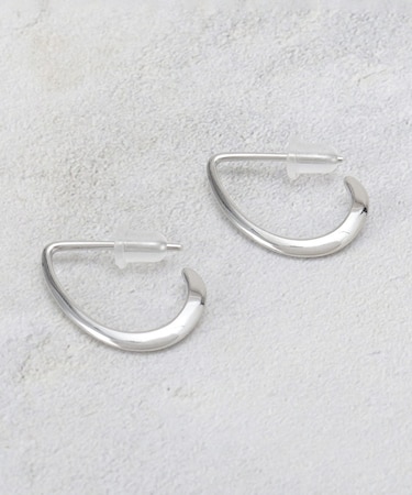 メタルドロップデザインフープピアス