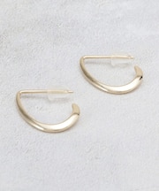 メタルドロップデザインフープピアス