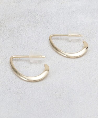 メタルドロップデザインフープピアス