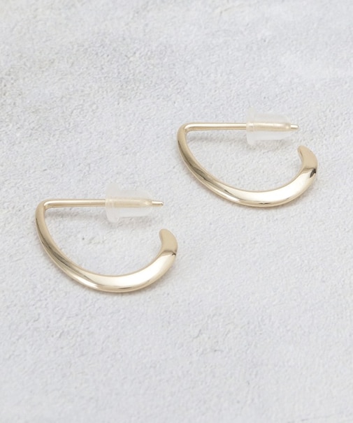 メタルドロップデザインフープピアス