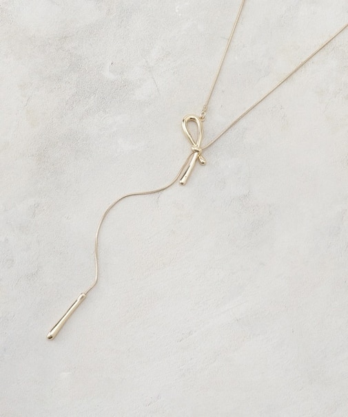 ニュアンスリボン スライドネックレス