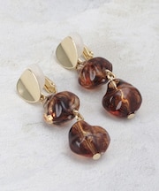 メタル×アクリルビーズ イヤリング