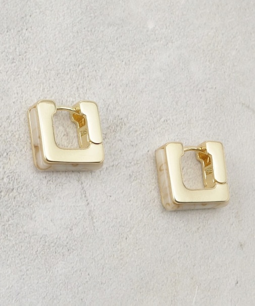 エポキシ樹脂×メタルスクエアカラーピアス