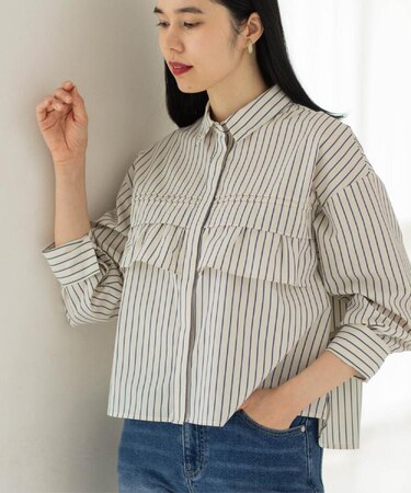 タックフリルシャツ【洗濯機OK】