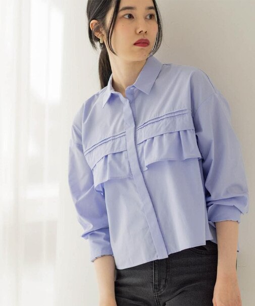 タックフリルシャツ【洗濯機OK】