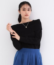 オフショルダーデザインニット【洗濯機OK】