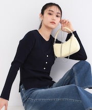 《ツインセット》ビスチェベスト×リブニット【洗濯機OK】