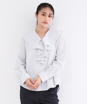 フロントフリルブラウス【洗濯機OK】