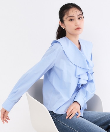 フロントフリルブラウス【洗濯機OK】