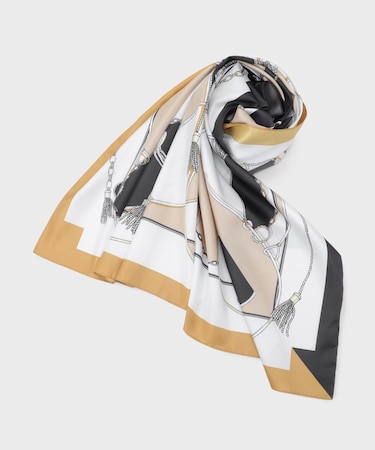 タッセル柄大判ストール