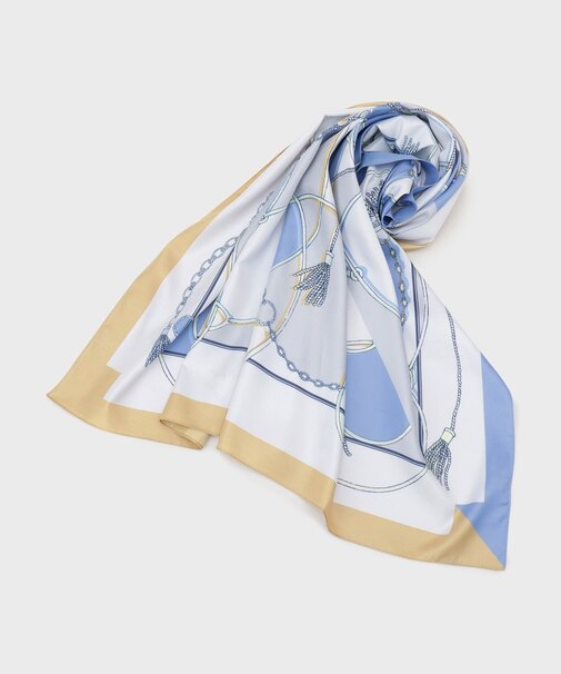 タッセル柄大判ストール