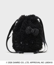 ◆【ハローキティ】キラふわフェイス巾着ポーチ