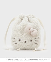 ◆【ハローキティ】キラふわフェイス巾着ポーチ