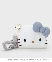 ◆【ハローキティ】フェイス型2WAYキラキラフラットポーチ