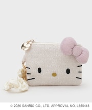 ◆【ハローキティ】フェイス型2WAYキラキラフラットポーチ