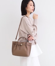 ベルトデザイン軽量シュリンク合皮ミドル