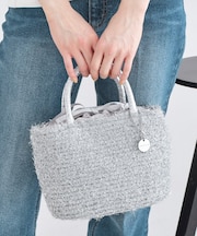 ラメバスケット調ミドルバッグ