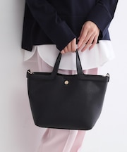 2WAY巾着付シュリンクミドルトート