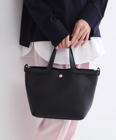 2WAY巾着付シュリンクミドルトート