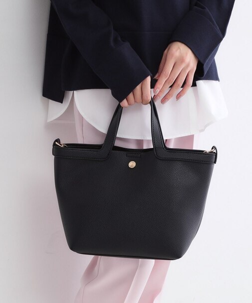 2WAY巾着付シュリンクミドルトート