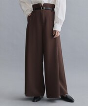 【es】ハイウエストタックワイドパンツ/セットアップ対応可【洗濯機OK】