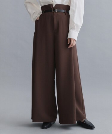 【es】ハイウエストタックワイドパンツ/セットアップ対応可【洗濯機OK】