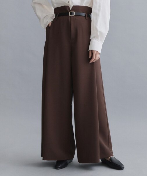 【es】ハイウエストタックワイドパンツ/セットアップ対応可【洗濯機OK】