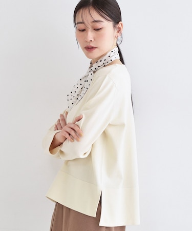 UV リラクシーボートネックニット／オーガニックコットン混【洗濯機OK】《5col》