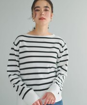 UV リラクシーボートネックニット／オーガニックコットン混【洗濯機OK】《5col》