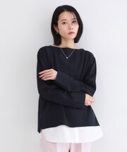 UV リラクシーボートネックニット／オーガニックコットン混【洗濯機OK】《5col》