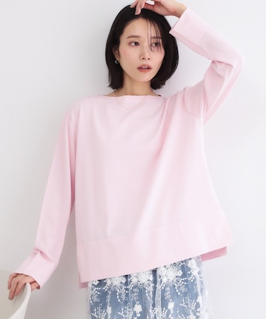 UV リラクシーボートネックニット／オーガニックコットン混【洗濯機OK】《5col》