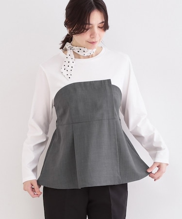 ビスチェドッキングカットソー【洗濯機OK】