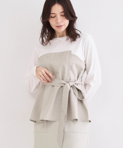 ビスチェドッキングカットソー【洗濯機OK】