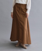 【es】サーキュラーロングフレアスカート【洗濯機OK】