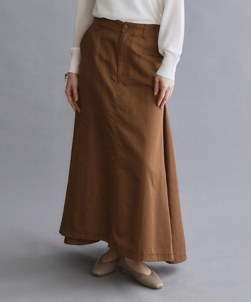 【es】サーキュラーロングフレアスカート【洗濯機OK】