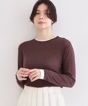 配色レイヤードロングスリーブTシャツ【洗える】