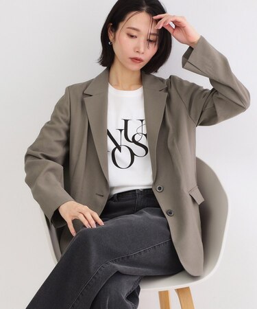 シングルテーラードジャケット【洗える/裏地なし】