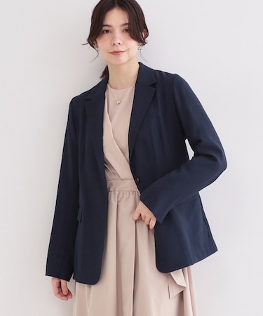 シングルテーラードジャケット【洗える/裏地なし】