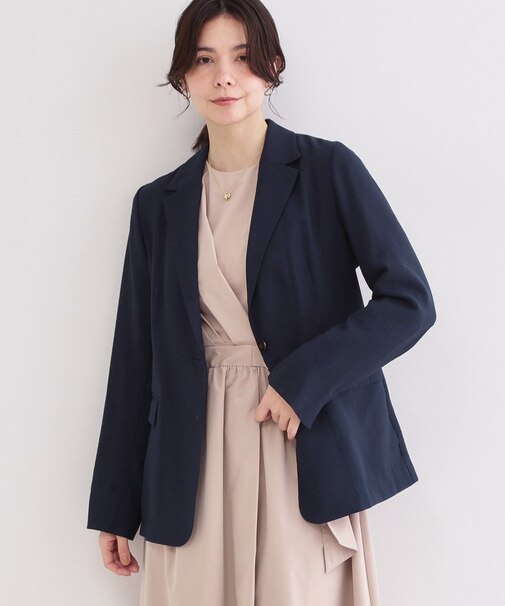 シングルテーラードジャケット【洗える/裏地なし】