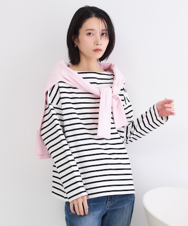 ボーダートップス【洗濯機OK】