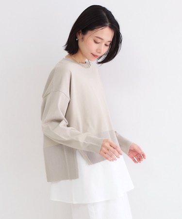 《ツインセット》ワイドニット×裾フレアタンクトップ【洗濯機OK】