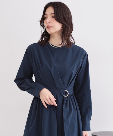 カシュクール風デザインワンピース【洗濯機OK】