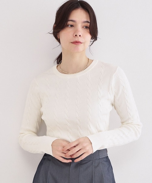 ケーブル編みニット【洗濯機OK】｜オペーク ドット クリップの通販