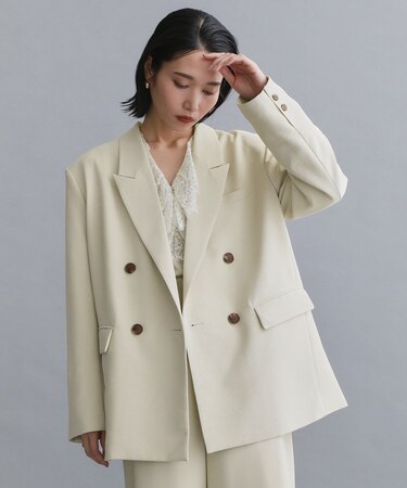【es】ダブルブレストテーラードジャケット/セットアップ対応可【洗える】