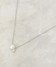 フェイクパール×ミニビジューショートネックレス