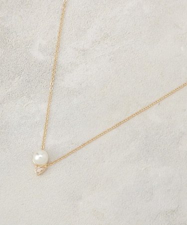 フェイクパール×ミニビジューショートネックレス