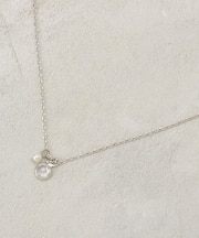 フェイクパール×アソートキュービックネックレス