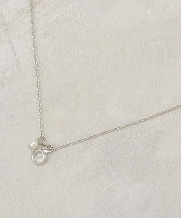 フェイクパール×アソートキュービックネックレス