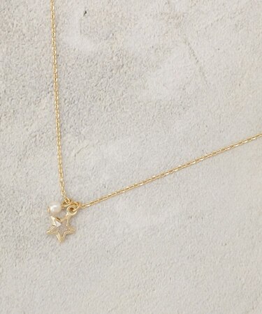 フェイクパール×アソートキュービックネックレス